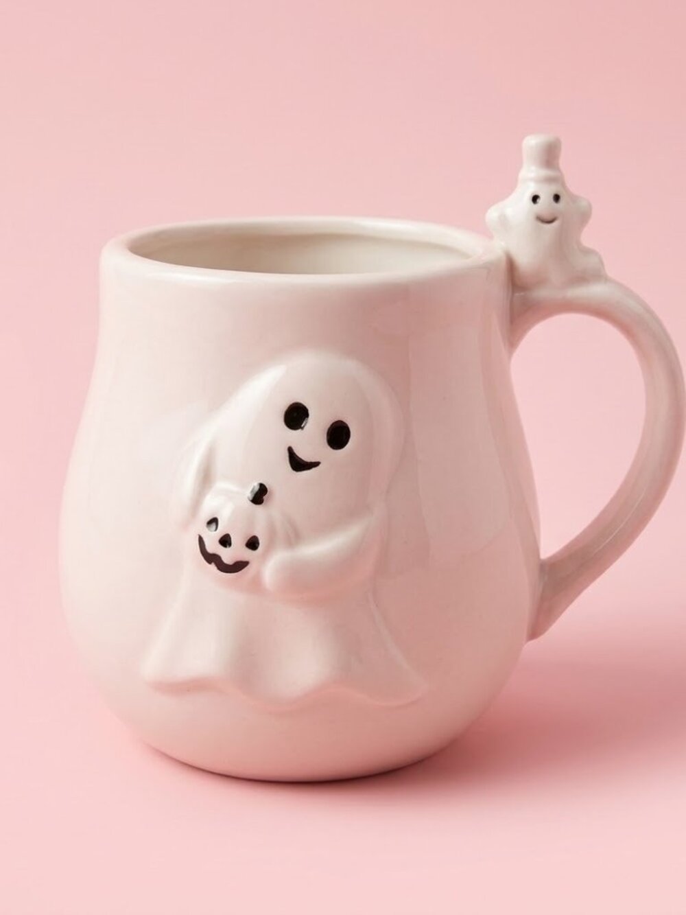 NWT TikTok‎ Viral Pastel Pink Halloween Pumpkin Ghost Mug